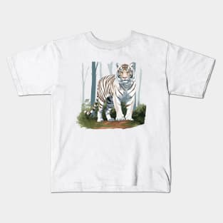 White Tiger From India Kids T-Shirt